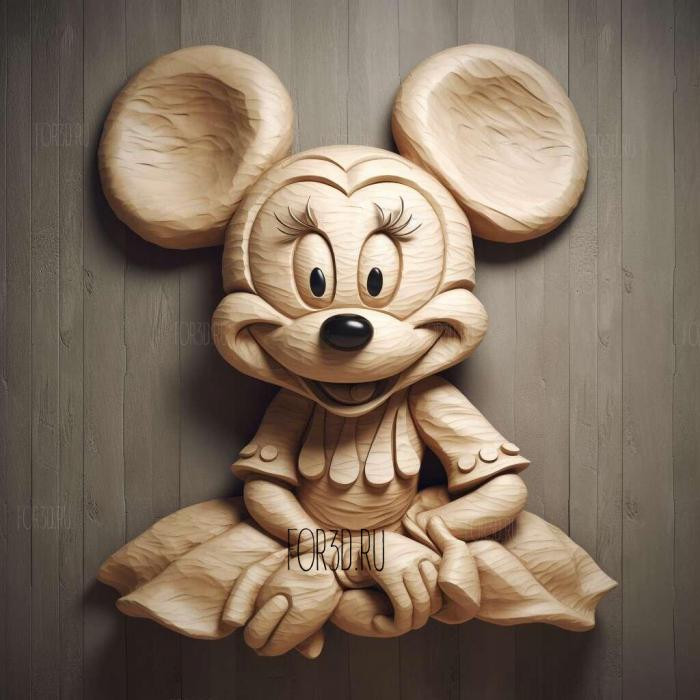 st Minnie Mouse 1 stl model for CNC